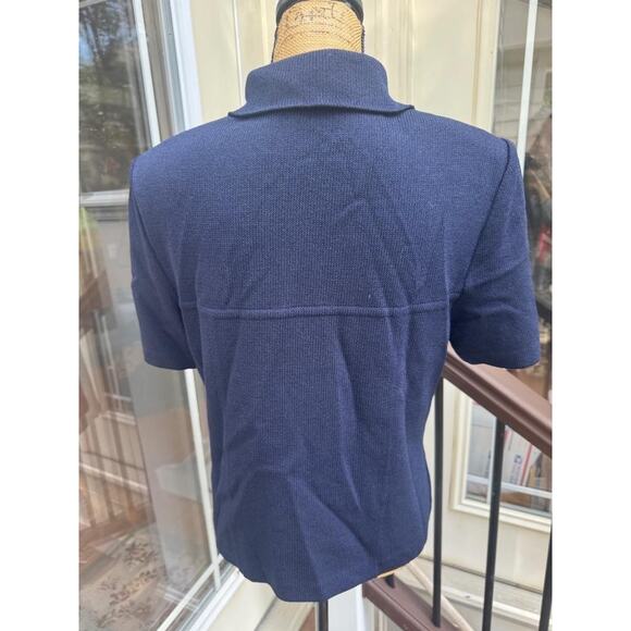 ST JOHN BASIC SANTANA KNIT NAVY KNIT JACKET SIZE 10 (JO100 - Picture 5 of 6